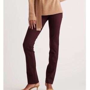 Quince Ultra-Stretch Ponte Pants in Burgundy